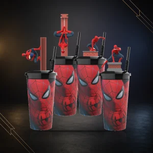 Lots de 4 cups avec pailles et figurines